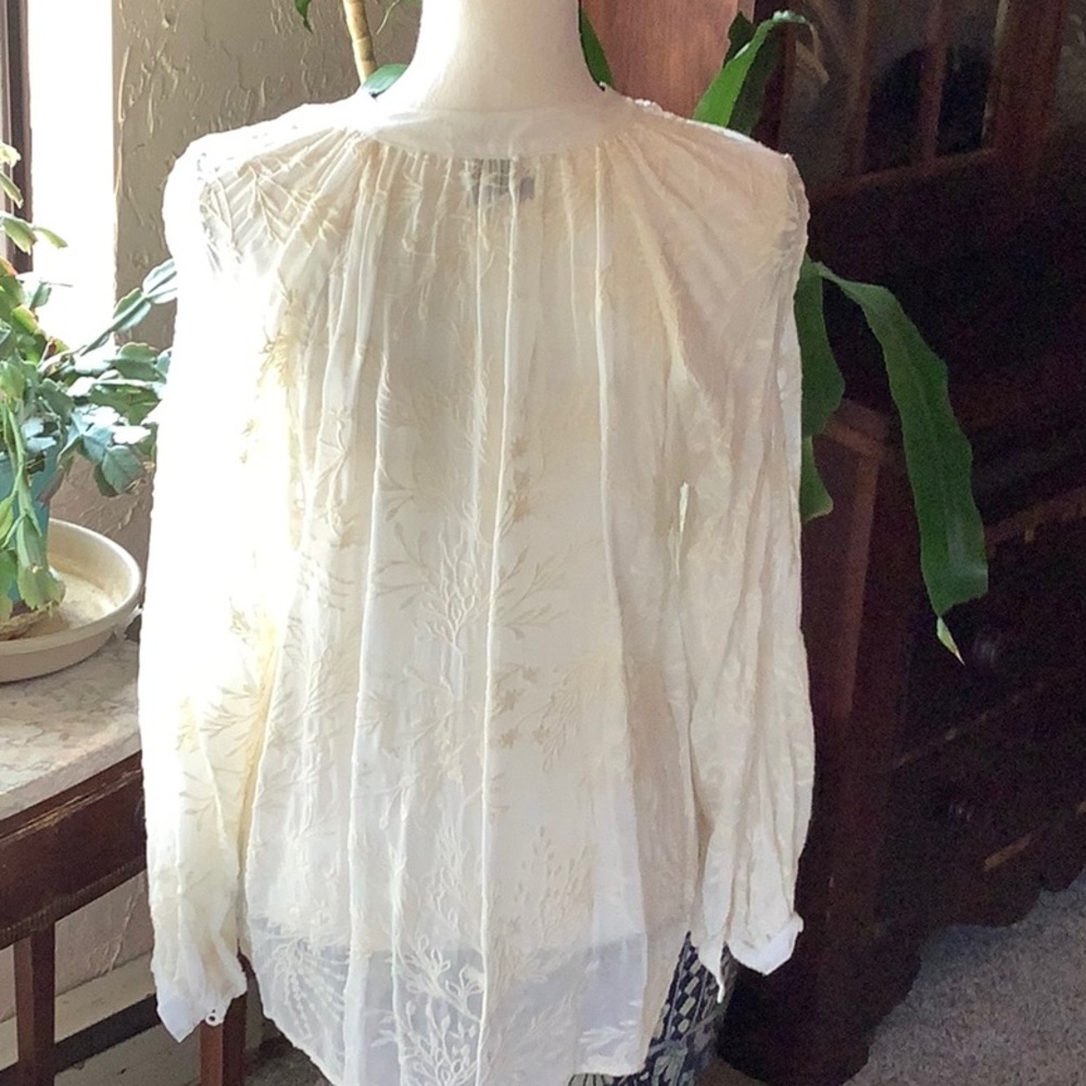 NWOT Johnny Was Rosanna Embroidered Top in Antique White - Picture 6 of 8